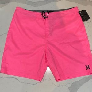 Pink Hurley Swim Trunks